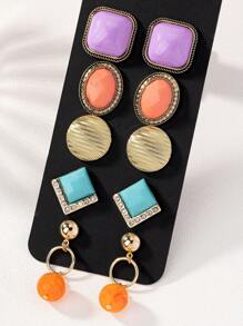 Five Pairs Of Fashionable And Versatile Retro Classical Earrings - earring set - View 2