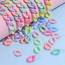 100 piezas de cadena de acrílico en colores surtidos, anillo de salto de plástico, llavero y bolsa, accesorios para joyería DIY, cadena de enlace abierto de arco iris