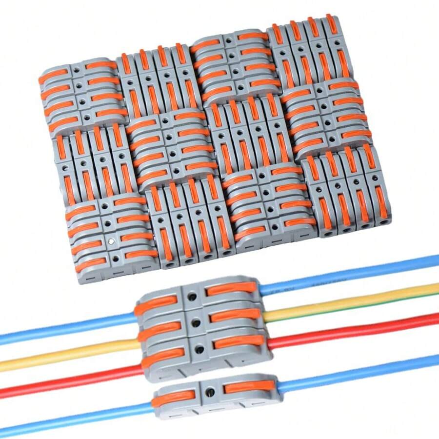 50 đai ốc kết nối đòn bẩy nhỏ gọn cho thiết bị đầu cuối dây điện - 28-12 AWG - Nối nội tuyến - Kết nối mạch dễ dàng và an toàn