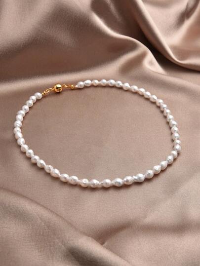 قلادة من اللؤلؤ الطبيعي مطلية بالذهب عيار 18 قيراط، هدية لعيد الأم، عيد الحب، عيد الميلاد، الزفاف، الخطوبة، العروس