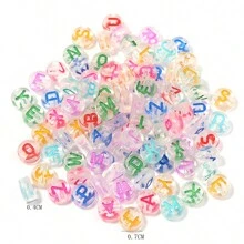 100入組粉色亞克力字母珠子 - 粉色 - 查看 4