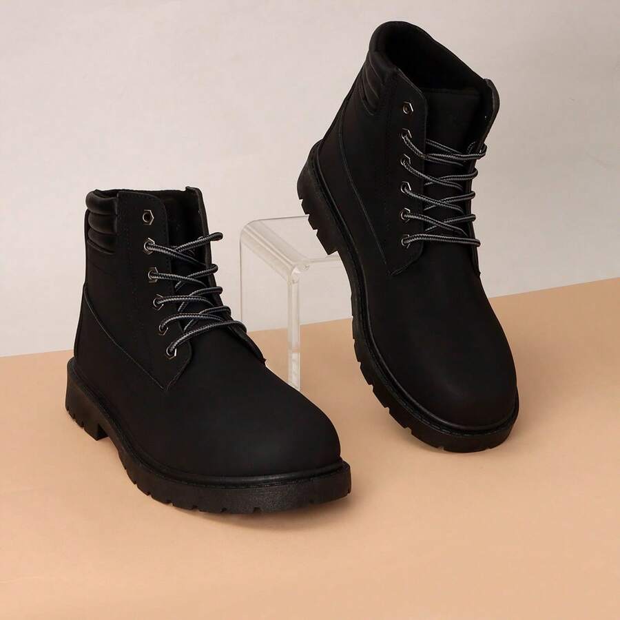 Botas NEW FOREST POLO CLUB Uso Rudo Para Hombre Estilo Urbano Vinipiel Casual - Negro - Ver 1