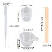 40pcs Epoxy Resin Casting Tools Kit Including 10pcs 30ml Measuring Cups, 10pcs Plastic Droppers, 10pcs Wooden Sticks, 10pcs Mixing Cups DIY Resin Kit For Beginners