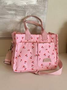 Bolsa de tote de mujer plegable de gran capacidad con estampado colorido para el Día de San Valentín - Rosa - Ver 9