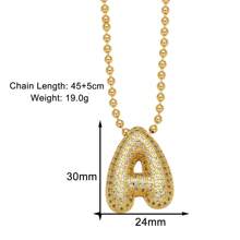 Dây chuyền hình chữ cái bong bóng Cubic Zirconia dành cho nữ Trang sức ban đầu - Vàng - Xem 4