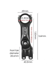 A WEST BIKING Mountain Bike Bicycle Adjustable Handlebar Stem Angle Stem 31.8*120mm Riser Headset Handlebar Lift Accessory - Black - View 2
