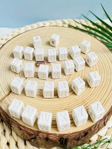 1 pieza Molde de silicona para hacer letras de yeso/cemento/resina como manualidades, regalos y creación de joyas con resina epoxi