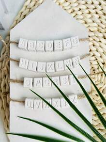 1 pieza Molde de silicona para hacer letras de yeso/cemento/resina como manualidades, regalos y creación de joyas con resina epoxi