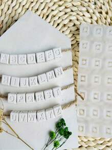 1 pieza Molde de silicona para hacer letras de yeso/cemento/resina como manualidades, regalos y creación de joyas con resina epoxi