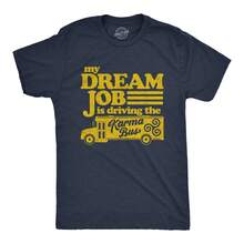 Mens My Dream Job Is Driving The Karma Bus T Shirt Funny Payback Graphic Tee Mens Funny T Shirts Cool Vintage Fashion T-Shirt Gift Classic Menswear