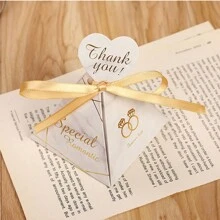 Triangular Pyramid Marble Candy Box Wedding Favors And Gifts Boxes Chocolate Box For Guests Giveaways Boxes Party Supplies,Christmas