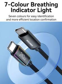 Rocoren Rocoren USB C Cable With LED Light, 240W PD 3.1 5A QC 4.0 Fast Charging USB C To USB C Cable, Type C To Type C Data Cable For Pro Air Laptop IPad Pro 15 Pro Max,USB C Cable Compatible With Galaxy S22 S21 S20 Note 10