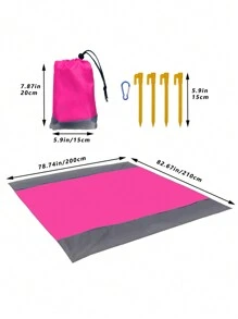 1 Sand-Proof Beach Mat, Oversized Beach Mat, Foldable Beach Mat With Bag, Lightweight And Portable Picnic Mat, Quick-Drying Outdoor Picnic Mat, Durable Beach Mat, Portable Outdoor Blanket, Suitable For Picnics, Trips, Camping And Hiking, Enjoy The Beach Without Chaos
