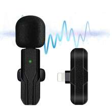 Professional Wireless Lavalier Lapel Microphone Compatible With IPhone, IPad - Cordless Omnidirectional Condenser Recording Mic For Interview Video Podcast Vlog - Black - View 11