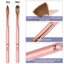 3pcs Acrylic Nail Brush Set - #8/10/14 Acrylic Nail Brushes, Suitable For Acrylic Application, Acrylic Powder Brushing, Can Be Used For Nail Extension And 3D Nail Carving - Pink - View 3