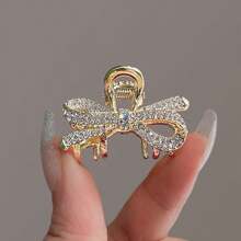 可爱日式水钻蝴蝶结细节发夹，奢华女孩刘海夹，发爪，半绑发卡，小发饰发夹发夹发夹发夹发夹，爪夹秋冬发饰女士度假装扮女士 - 黑色 - 查看 3