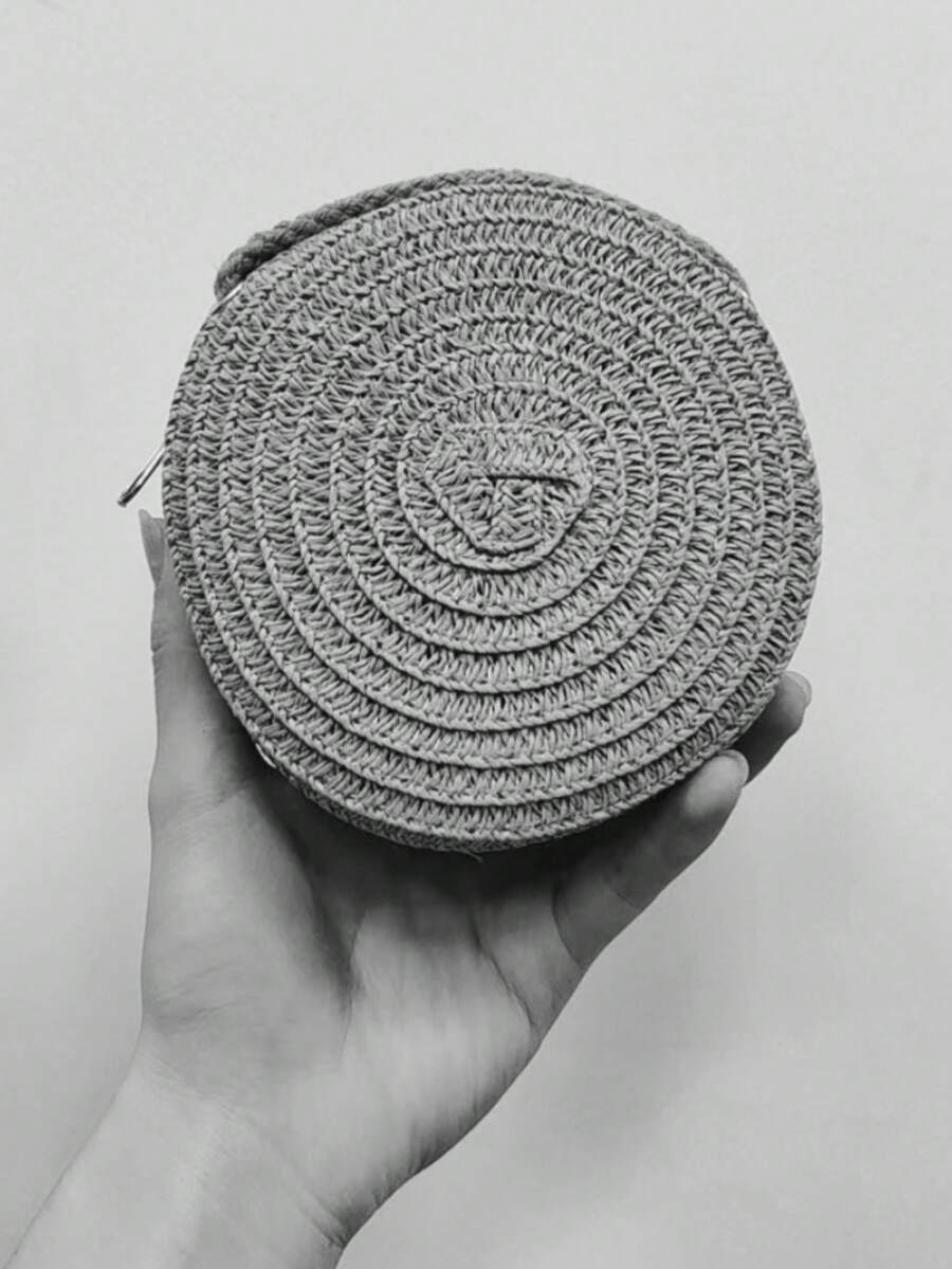 A Girl Cute Woven Bag, Crossbody Bag, Mini Wallet & Hat Set, Perfect