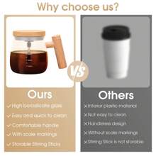 Taza mezcladora eléctrica, taza de mezcla eléctrica que se agita sola, taza de café que se agita sola de 400ml de peso ligero y alta velocidad, taza de vidrio que se mezcla y agita sola para el hogar (pilas AAA no incluidas), de vuelta a la escuela