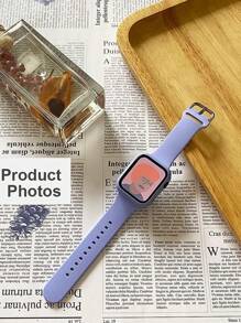 2pcs Soft Silicone Sports Watch Band + Tempered Glass Screen Protector Compatible With Apple Watch Series Ultra/SE/7/6/5/4/3/2/1, 38/40/41/42/44/45/46/49mm, Purple, Compatible With Men & Women