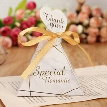 Triangular Pyramid Marble Candy Box Wedding Favors And Gifts Boxes Chocolate Box For Guests Giveaways Boxes Party Supplies,Christmas