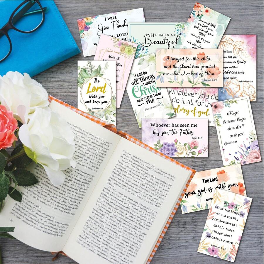 100pcs Bible Scripture Cards - Multicolor - View 1
