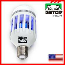 Insect Bug Mosquito Zapper Light Bulb Fly Trap Killer Indoor Outdoor UV Led Lights Lamp For Patio Porch Garden Home Entryway White Gator Tech