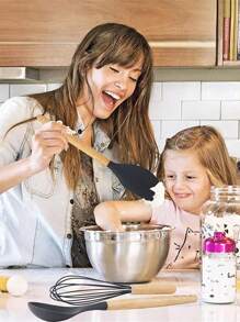 ONEEKA Juego de utensilios de cocina de silicona de 12 piezas con cubo de almacenamiento, utensilios de cocina antiadherentes resistentes al calor, herramientas de cocina antideslizantes, cucharas de silicona, herramientas de cocina, juego de utensilios de cocina para agitar,Un gran regalo de Navidad para el hogar. - Negro - Ver 6