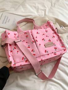Bolsa de tote de mujer plegable de gran capacidad con estampado colorido para el Día de San Valentín - Rosa - Ver 8