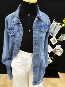 Women Denim Jackets & Coats - Rửa trung bình - Xem 2