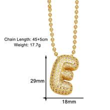 Dây chuyền hình chữ cái bong bóng Cubic Zirconia dành cho nữ Trang sức ban đầu - Vàng - Xem 36