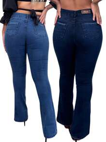 Kit 2 Women's Flare Jeans - Multicolor - View 2