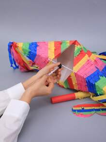 1 Stück große authentische handgemachte faltbare Stern-Piñata für Geburtstagspartys, inklusive 1 Stange und 1 Maske, Weihnachten