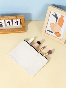 New Spring Mini Makeup Clutch Bag, Customizable With Your Own Design, Lightweight Canvas Zipper Pouch For Lipstick, Large Capacity Coin Purse, Pencil Case, Suitable For Shopping, Dating, Vacation, Travel, Holidays, Parties Large Capacity, Versatile, Multifunction, Ideal Gifts For Him, Ideal Gifts For Friends, For Birthdays, For Holiday/ Vacation, For Outdoors/Outings/Travel/Hiking/Stadium/Sports/Climbing, For Business/Commute/Work/Office