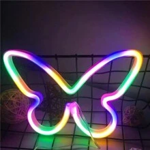 1pc 8.89x6.06in (Approx.22.6x15.4cm) Neon Sign Butterfly Usb/Battery Powered Pink Led Neon Light Wall Decor For Bedroom, Festival Valentine's Day Party Decoration, Birthday Decoration, Wedding Decoration, Home Decoration, Christmas Decoration
