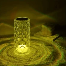Crystal Lamp 16-Color RGB Night Light Touch USB Romantic LED Rose Rhinestone Table Lamp Living Room Christmas Decoration, Remote And Touch Control - Clear - View 11