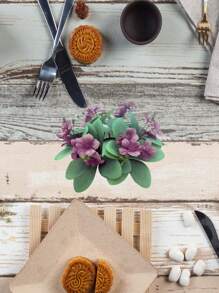 1 Stück künstlicher Pflanzenölmalerei-Stil Seidenblumenkranz, geeignet für Festivals, Partys, Tischdekorationen für Hochzeiten