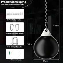 Water Punching Bag Boxing Punching Bag Adults Heavy Punching Bag - Black - View 2
