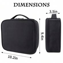 Travel Makeup Bag 10.4 Inches Makeup Train Case Portable Artist Cosmetic Bag With Adjustable Dividers For Cosmetics Makeup Brushes Toiletry Jewelry Digital Accessories Black Makeup Organizer For Christmas Gift - 黑色 - 查看 6