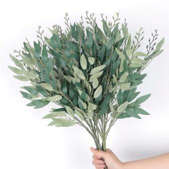1 pieza Hoja de sauce artificial, adecuada para decoración de dormitorio y sala de estar
