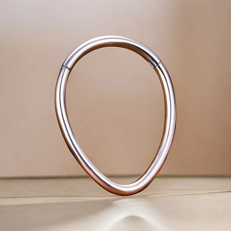 Anillo de septum de 16G  en forma de gota de agua, joyería de piercing hipoalergénica de acero quirúrgico 316L para septum/nariz/hélix/daith, pendiente de cartílago para mujeres y hombres - Joyería piercing del cuerpo de acero inoxidable - Ver 2