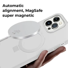 One White Phone Case With Metal Stand, Buttons, Strong Magnet, Supports Wireless Charging, TPU Material, Comfortable & Wear-Resistant With Anti-Fingerprint Feature, Compatible With IPhone 11 12 13 14 15 Pro Promax Plus. Perfect For Festivals, Gifts For Parents, Lovers, And Friends.
