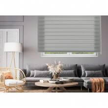 Ecommerc3 Store enroulable Jour et Nuit Taille 150x180 Largeur x Hauteur - Tissu Double Jour et Nuit Taille Tissu 147x175 - Installation Facile au Mur ou au Plafond - Gris foncé - Voir 4