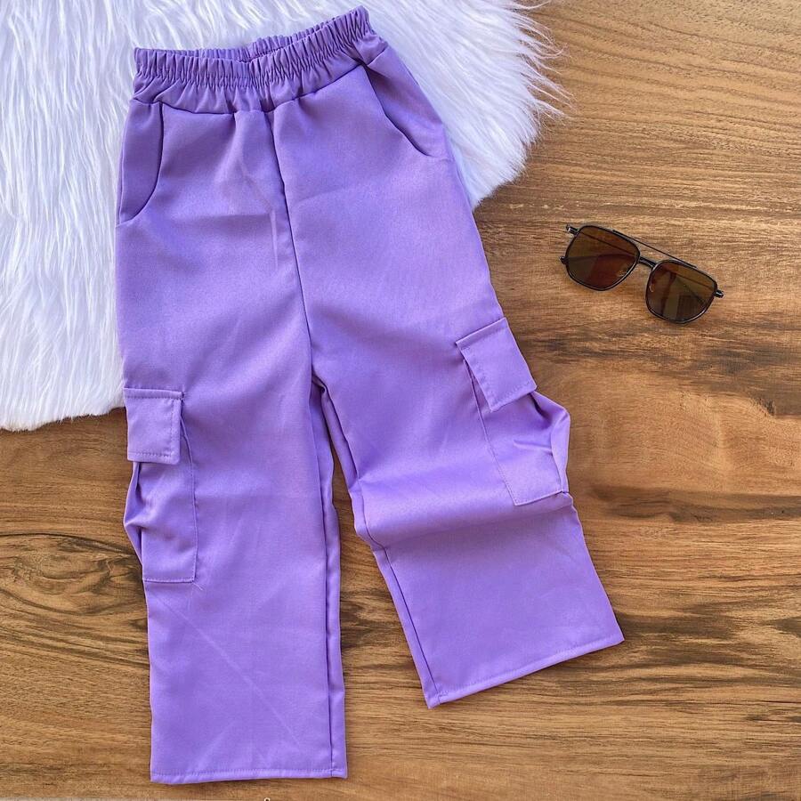 Young Girls Pants - Purple - View 1