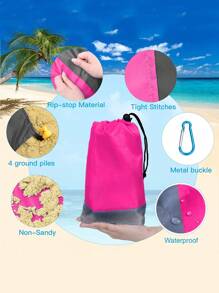 1 Sand-Proof Beach Mat, Oversized Beach Mat, Foldable Beach Mat With Bag, Lightweight And Portable Picnic Mat, Quick-Drying Outdoor Picnic Mat, Durable Beach Mat, Portable Outdoor Blanket, Suitable For Picnics, Trips, Camping And Hiking, Enjoy The Beach Without Chaos