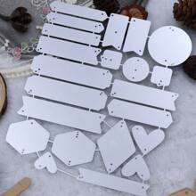 1 Set Tags Metal Die Cuts For Card Making, DIY Handmade Scrapbook Crafts Stencil, Tag Dies Cutting For Photo Album - Silver - View 4