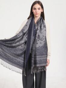 Eșarfă elegantă cu imprimeu Paisley Paisley, șal cu flori de trandafiri eșarfă lungă cu gradient, șal cu protecție solară de primăvară vară, eșarfă în stil de vacanță