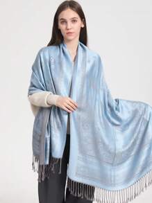 Eșarfă elegantă cu imprimeu Paisley Paisley, șal cu flori de trandafiri eșarfă lungă cu gradient, șal cu protecție solară de primăvară vară, eșarfă în stil de vacanță