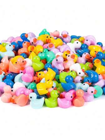 Mini Resin Duck,Dollhouse Ornament Handmade School Project Accessories, Miniature Figures Fairy Garden Ducks Tiny Ducks For Home Prank Game
