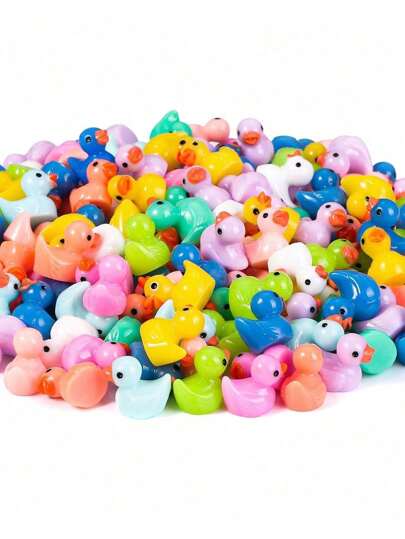 Mini Resin Duck,Dollhouse Ornament Handmade School Project Accessories, Miniature Figures Fairy Garden Ducks Tiny Ducks For Home Prank Game