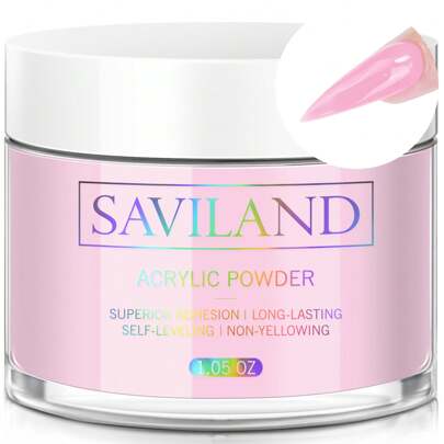  Saviland Black Acrylic Powder: 30g Colored Acrylic Nail Powder For Acrylic Application, Acrylic Powder Polymer For Nail Extension & Carving French Manicure